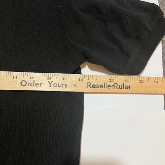 Chaps Men's Small Polo Shirt Black White Crest Logo Short Sleeve Cotton Weave - Picture 5 of 7